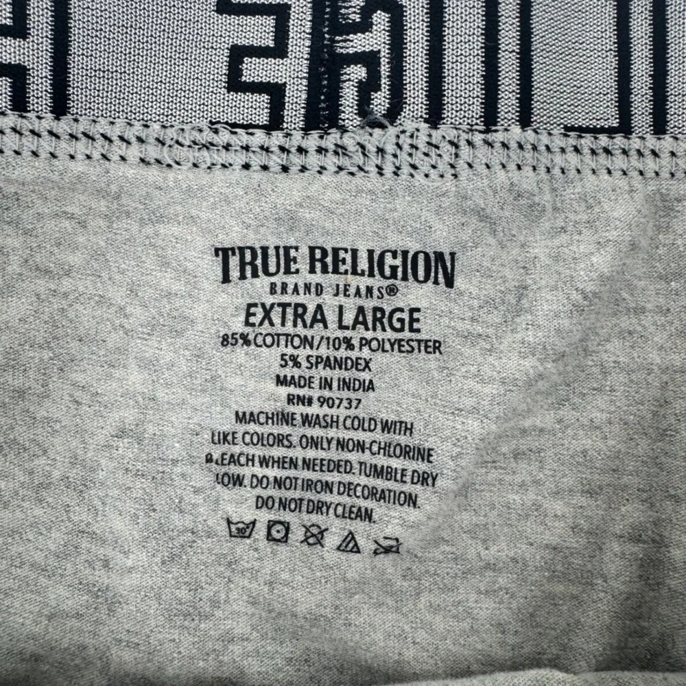 True Religion Men Gray Boxer Briefs Underwear Extra Large Cotton Blend Logo‎